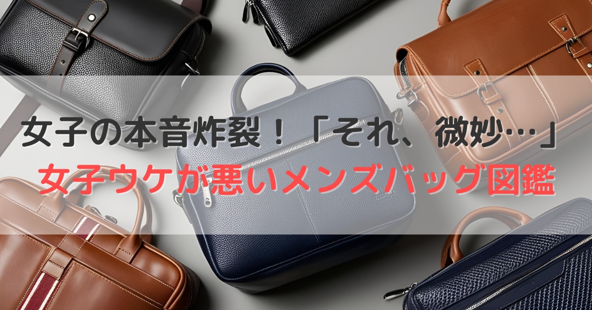 女子の本音炸裂！「それ、微妙…」女子ウケが悪いメンズバッグ図鑑