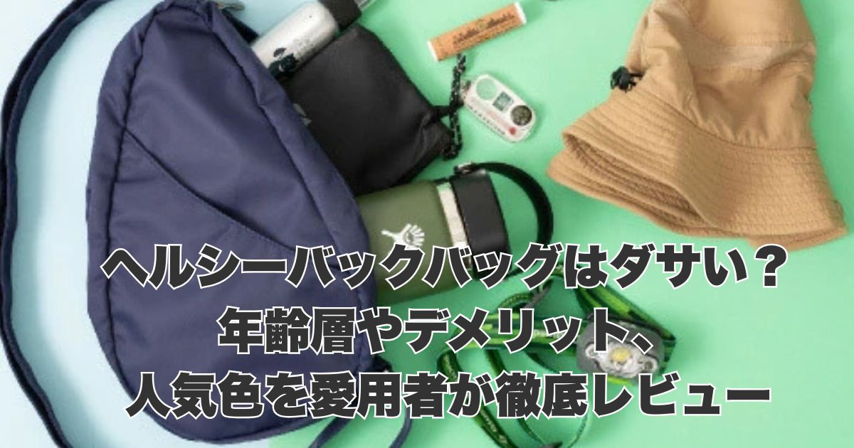 ヘルシーバックバッグはダサい？年齢層やデメリット、人気色を愛用者が徹底レビュー