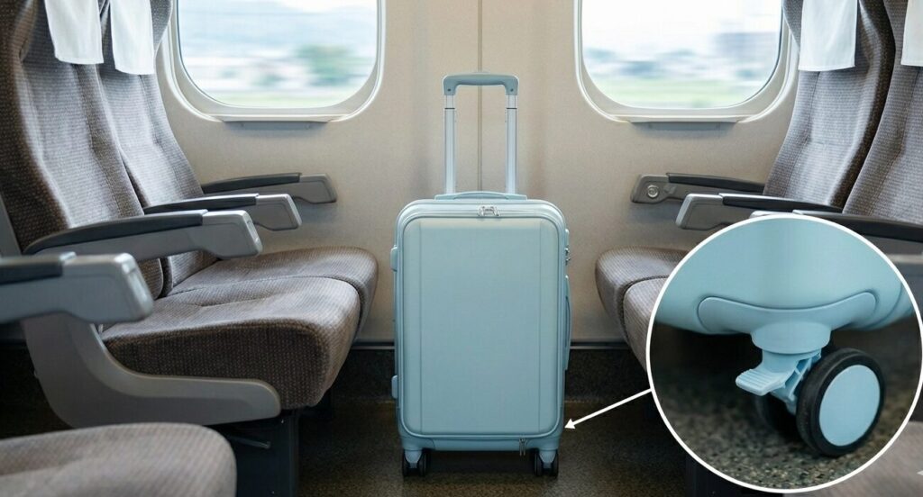 【キャスターストッパー】付きキャリーケース